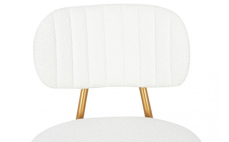 Krzesło Barowe FABIOLA BOUCLE Biały/Złoty