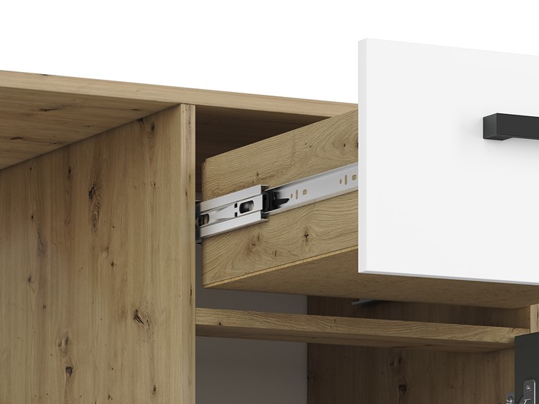 Biurko FINI 08 Dąb Artisan/Biały/Antracyt