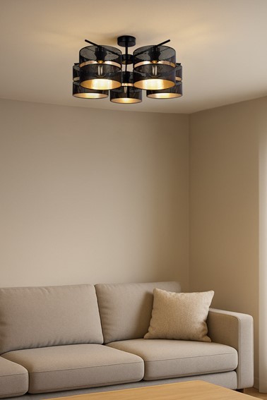 Lampa Sufitowa MALAVI K-5503 Czarny/Złoty