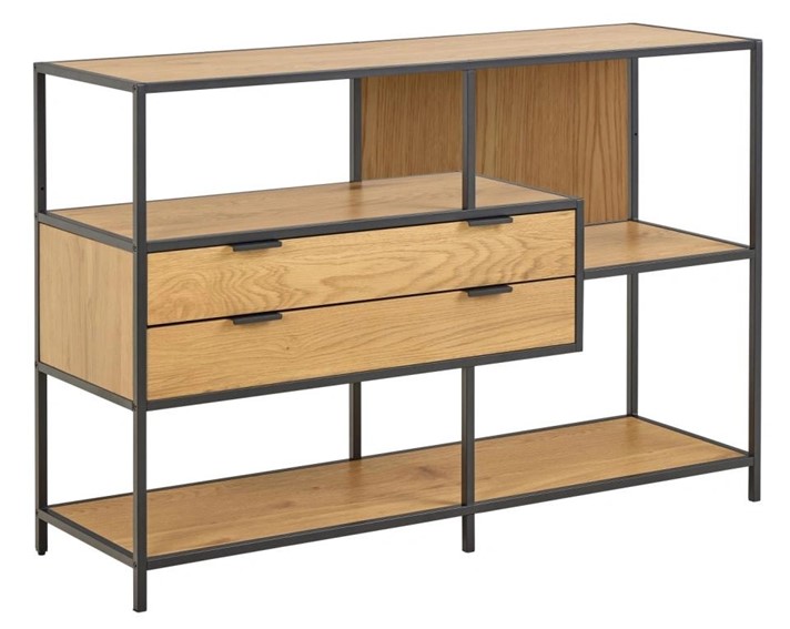 Regał SEAFORD V Dąb Dziki/Czarny