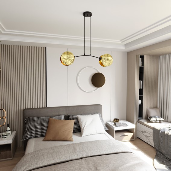 Lampa Wisząca MOTIF 2 Złoty