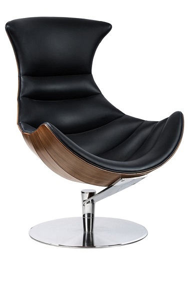 Fotel z Podnóżkiem Hommer 84x73x115 Czarny/Brązowy