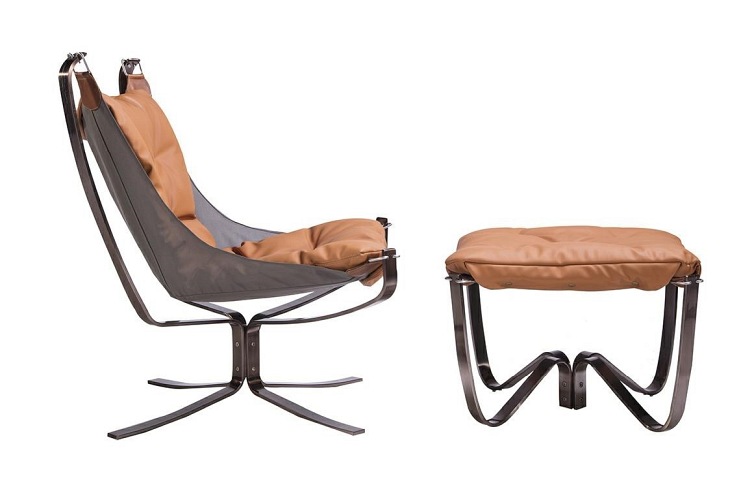 Fotel z Podnóżkiem Arni Low 80x80x92 Pomarańczowy