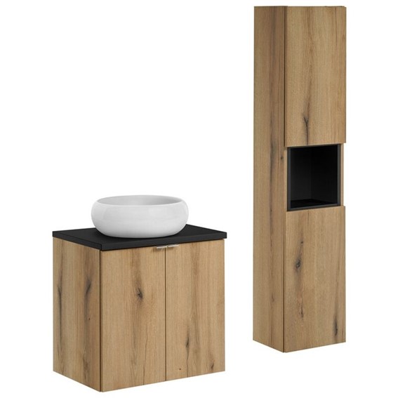 Zestaw Meblowy WIKI 60cm Dąb Coast Evoke/Czarny Mat