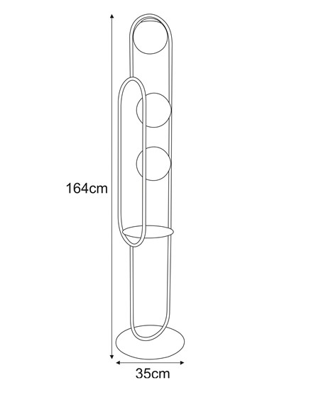 Lampa Podłogowa FINESTRA K-4963 z Kwietnikiem Czarny/Biały Matowy