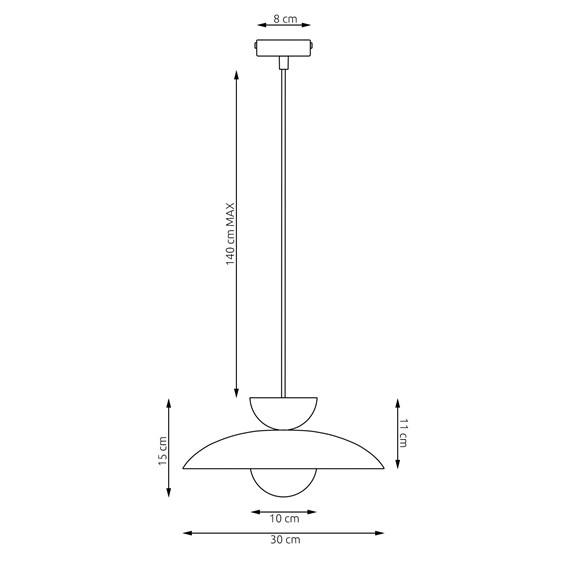 Lampa Wisząca MULAN 1 Burgundowy/Czarny