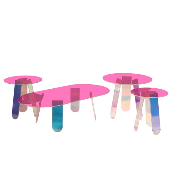 Stolik MODIG M75-120 Wielokolorowy/Transparentny