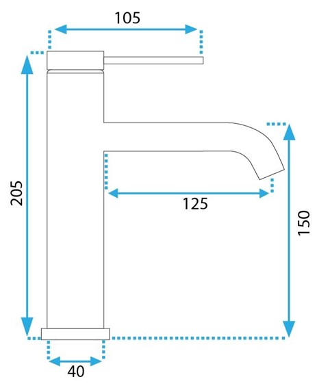 Bateria Umywalkowa Niska CLIF Nikiel Szczotkowany