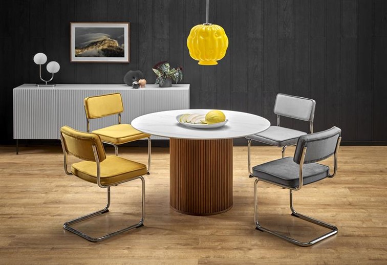 Stół Okrągły BRUNO fi120 Naturalny/Biały