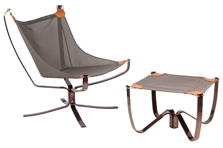 Fotel z Podnóżkiem Arni Low 80x80x92 Pomarańczowy