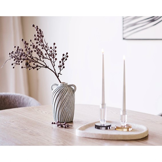 Zestaw 2 Świeczników HOUSE NORDIC 13cm Brązowy/Biały