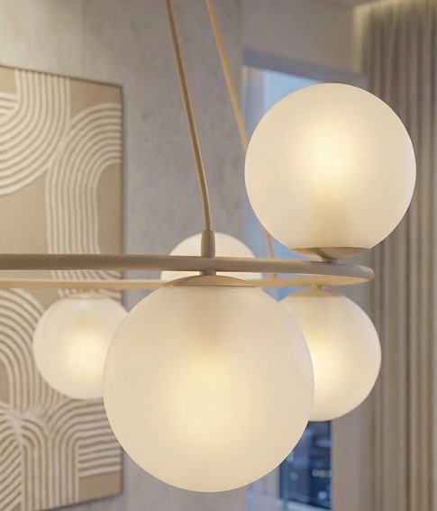 Lampa Wisząca AZURA 8 Beżowy/Biały