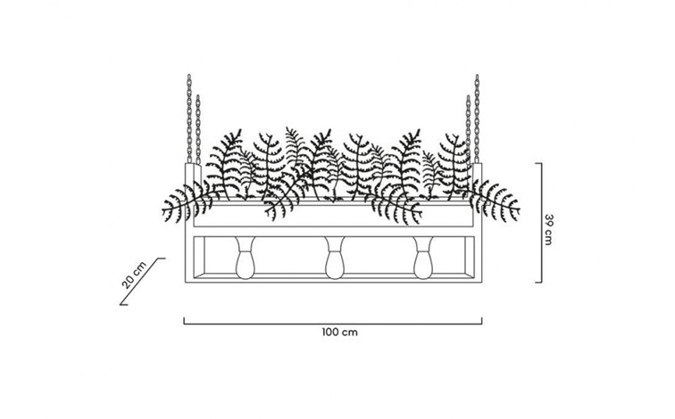 Lampa Wisząca/Kwietnik SEMIRA 100 INDUSTRIAL Biały/Zielony