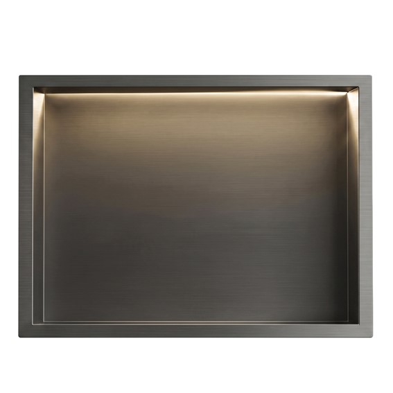 Półka Łazienkowa Wnękowa LED 30x45cm Tytan
