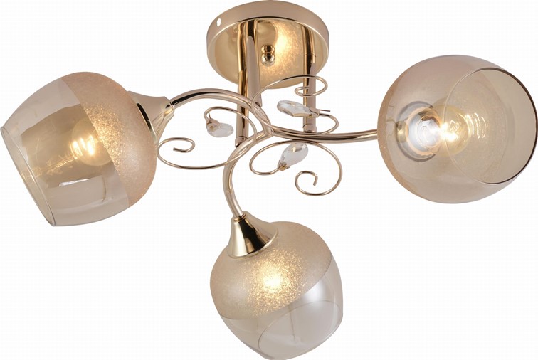 Żyrandol MARIKA 3 Czarny/Bursztynowy