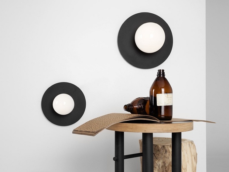 Lampa Ścienna Skiva Ball S 14x17 Czarny