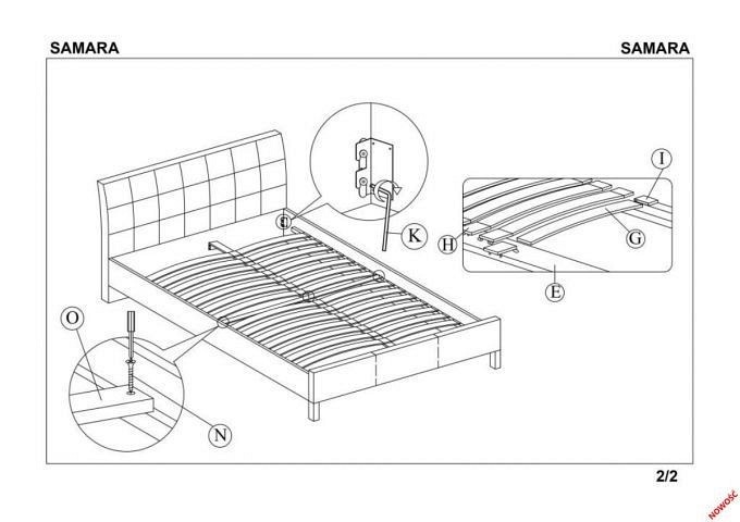 Łóżko Samara 2 160x200 Popiel