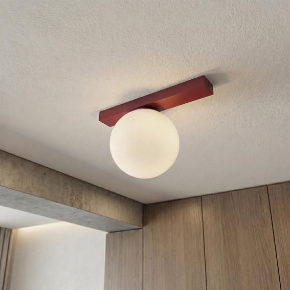 Lampa Sufitowa FIT 1 Burgundowy/Opal