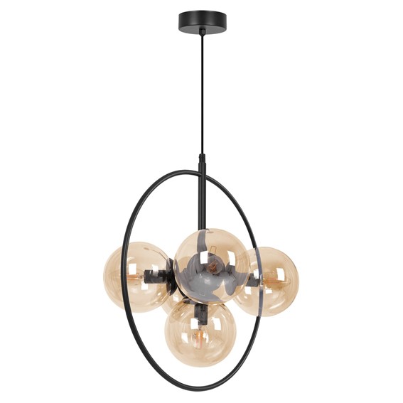 Lampa Wisząca LOGAN K-5369 Czarny/Bursztynowy