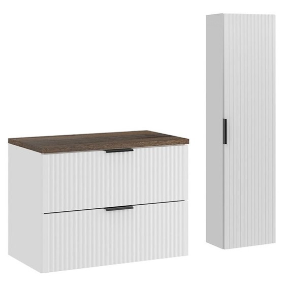 Zestaw Meblowy 80cm Biały Mat/Dąb Santa Fe Vintage