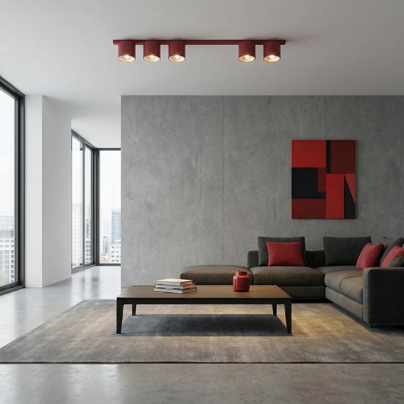 Lampa Sufitowa NANO 5 Burgundowy