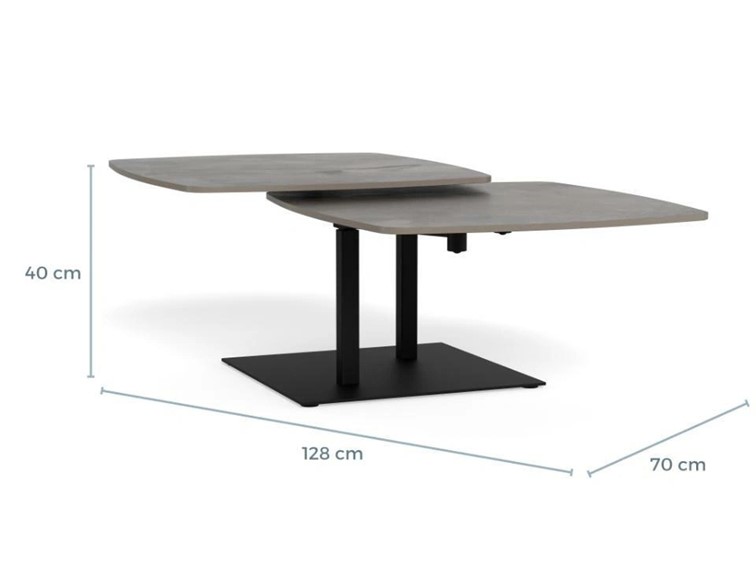Stół CARBALLO 122x70 Szary/Czarny