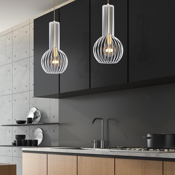 Lampa Wisząca ARVI WHITE K-4525 Biały/Złoty