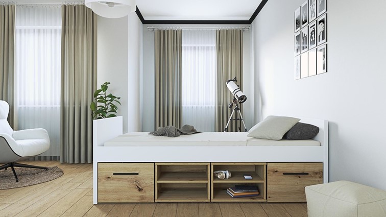 Szuflada do łóżka VERSO 1S (moduł) Dąb Artisan