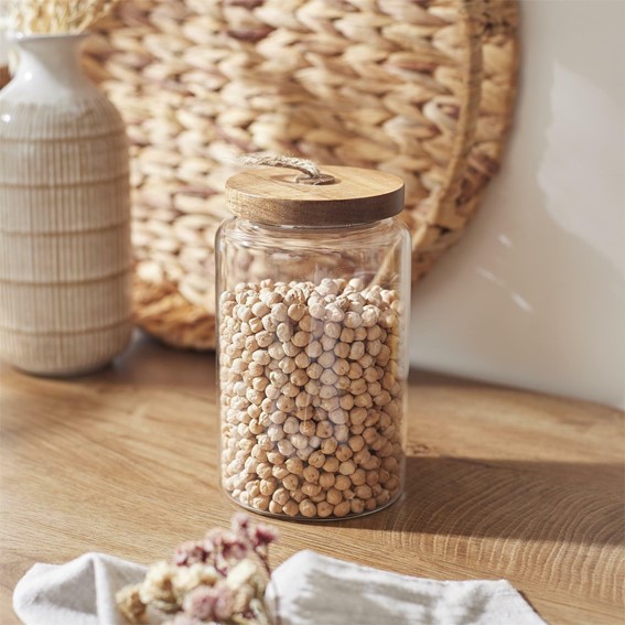Słoik Szklany z Pokrywką z Akacji 23cm