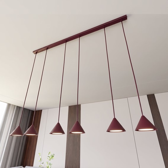 Lampa Wisząca ELIT 6 Burgundowy