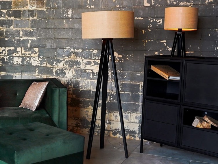 Lampa Podłogowa MASALA JUTE FLOOR Czarny