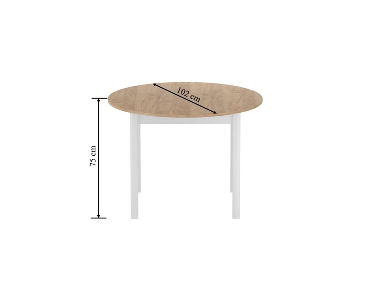 Stół Rozkładany ST5-FX (102-144)x102 cm Dąb Złoty Craft/Biały