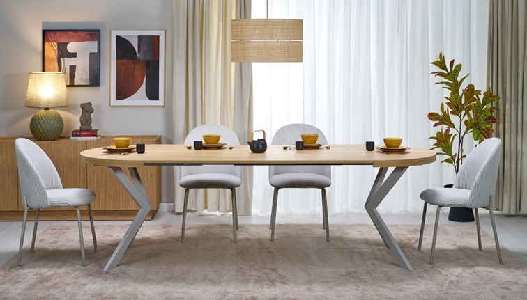 Stół Rozkładany PERONI (100-250)x100 Dąb Hikora/Kaszmir