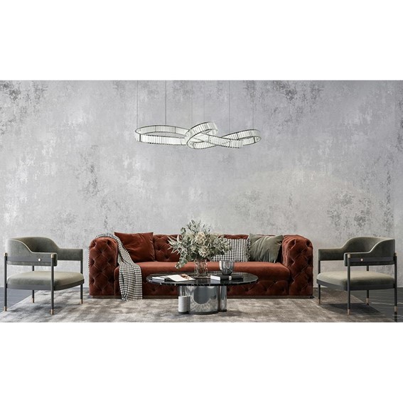 Lampa Wisząca WAVE 160B Srebrny/Transparentny