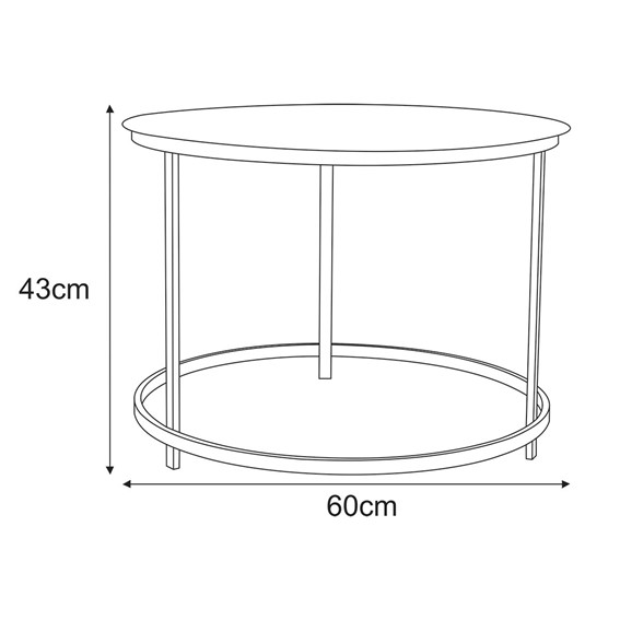Stolik KAJA HOME KS-38 fi60 Czarny