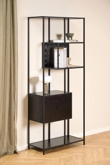 Regał SEAFORD II z Szufladami Czarny