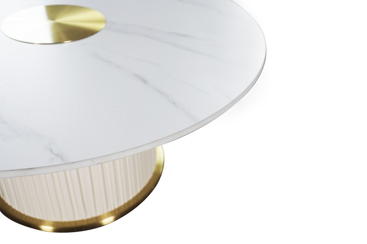 Stolik MODIG M72 fi80 Biały/Złoty