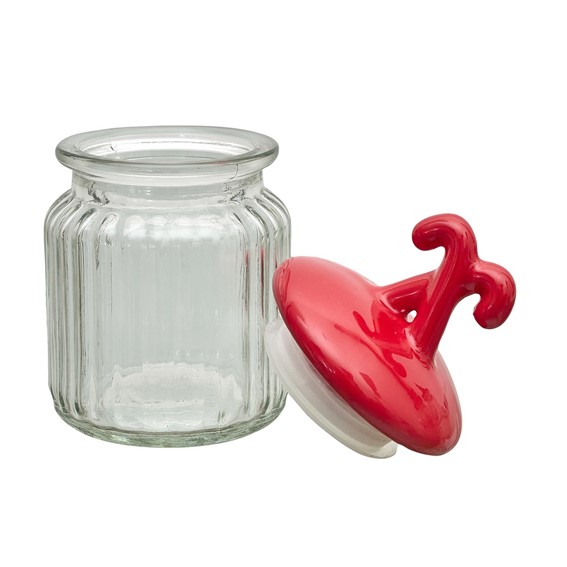 Słoik z Pokrywką w Kształcie Lasek Czerwonych