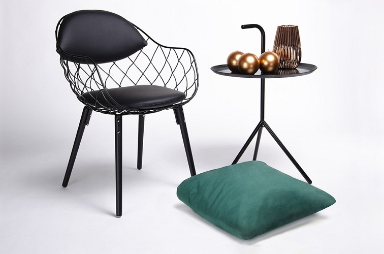 Krzesło DEMON Czarne Ekoskóra