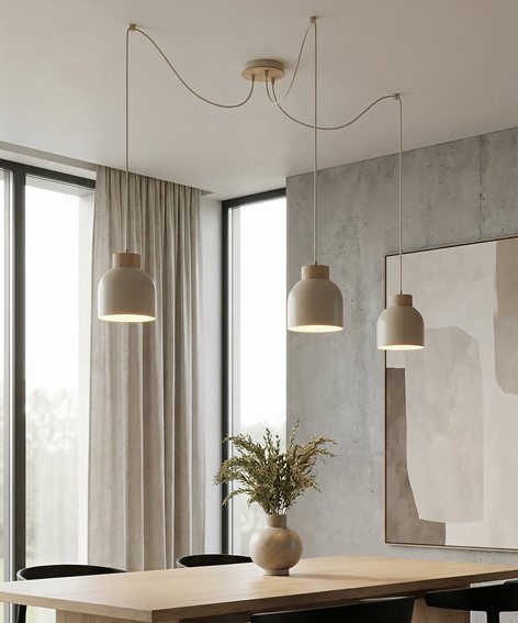 Lampa Wisząca KRU 3 Beżowy