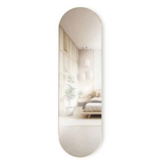 Lustro Ścienne HUBBA 62x18cm Mosiądz