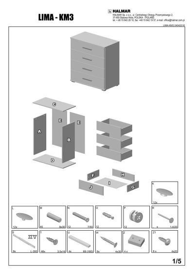 Komoda LIMA KM-3 Biały