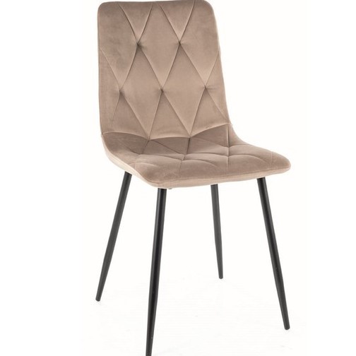 Krzesło TOM Velvet Czarny/Beż Bluvel 40