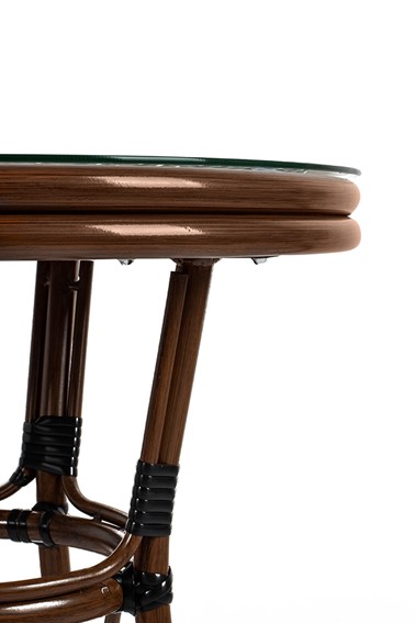 Stół CAFE PARIS 60 Ciemnobrązowy Rattan