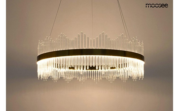 Lampa Wisząca FLORENS 80 Złoty/Transparentny