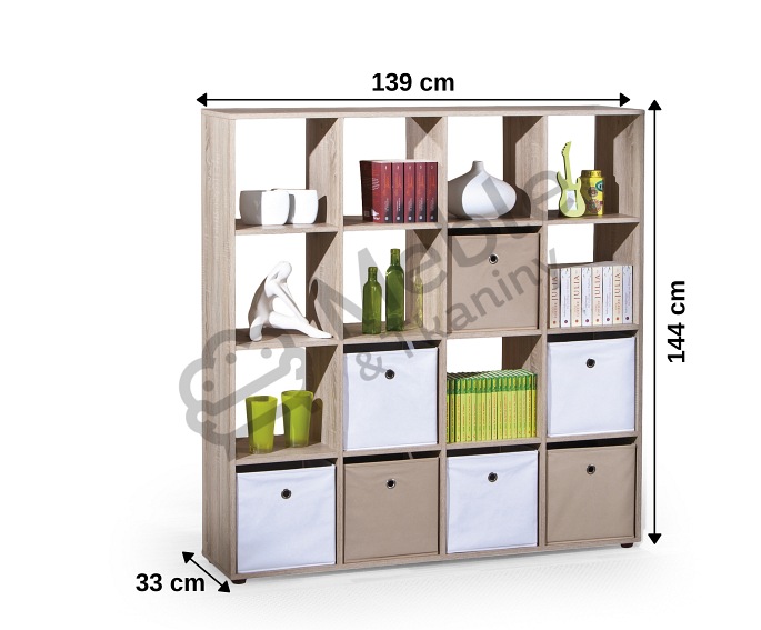 LUINI 16 regał dąb sonoma