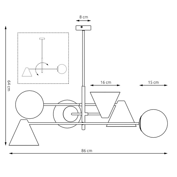Żyrandol HERMES 6 Biały