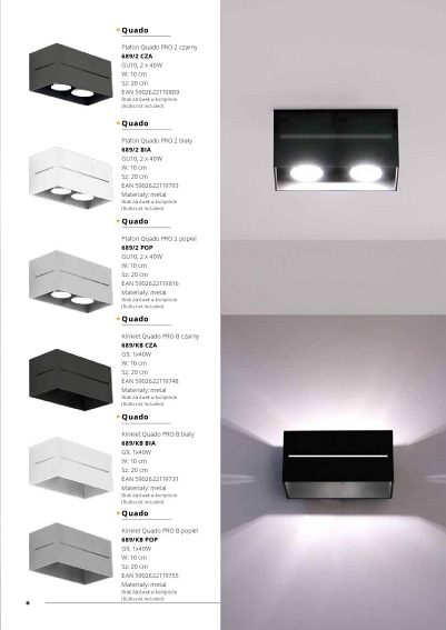 Kinkiet Quado PRO B biały