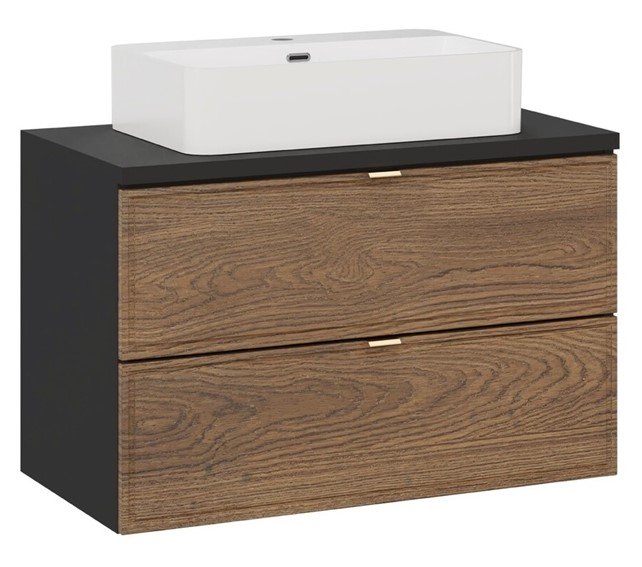 Zestaw Meblowy TRUST 80cm Czarny Mat/Dąb Casella