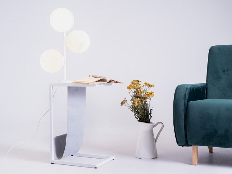 Lampa Stołowa Bobler 40x40x52 Biały